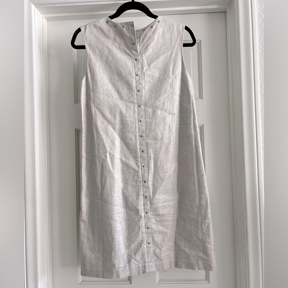 Cynthia Rowley soft beige silver shimmer stud accents pencil dress womens size 8 - Picture 3 of 5